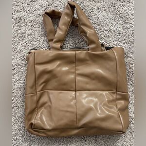 Tan Quilted Tote Bag women’s